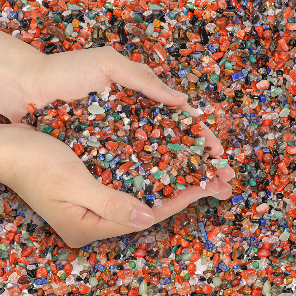 2LB  Crystal Chips Stone Crushed Quartz Glass Decorative Pebbles Bulk