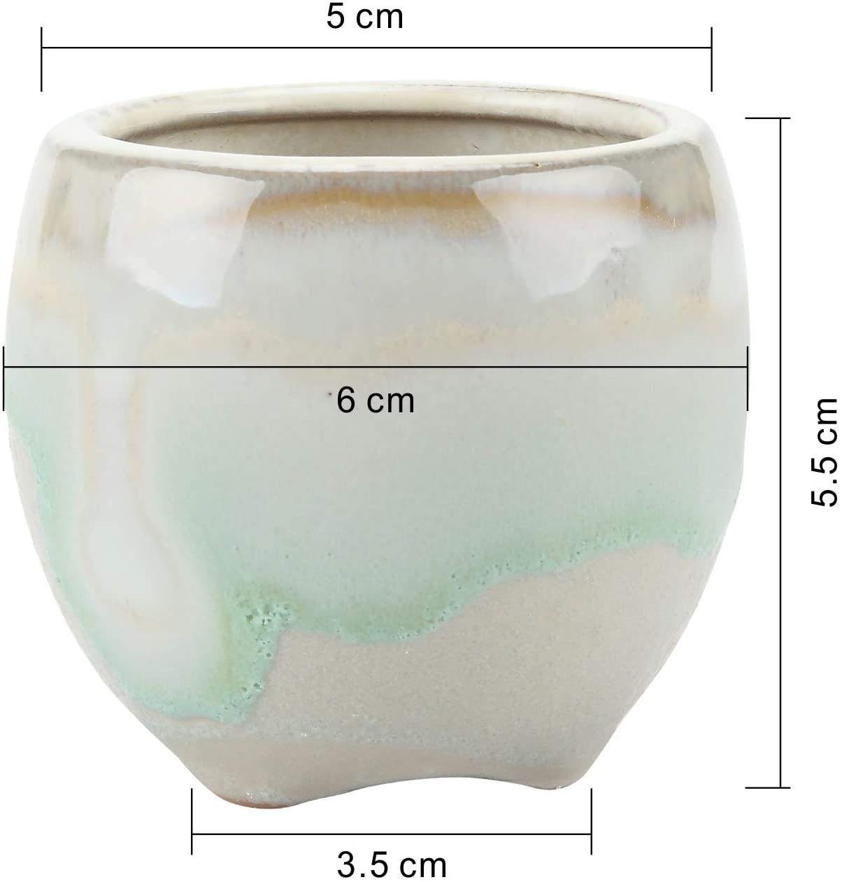 2.5 inch Sagging Glazed ceramic succulent Pot T4U