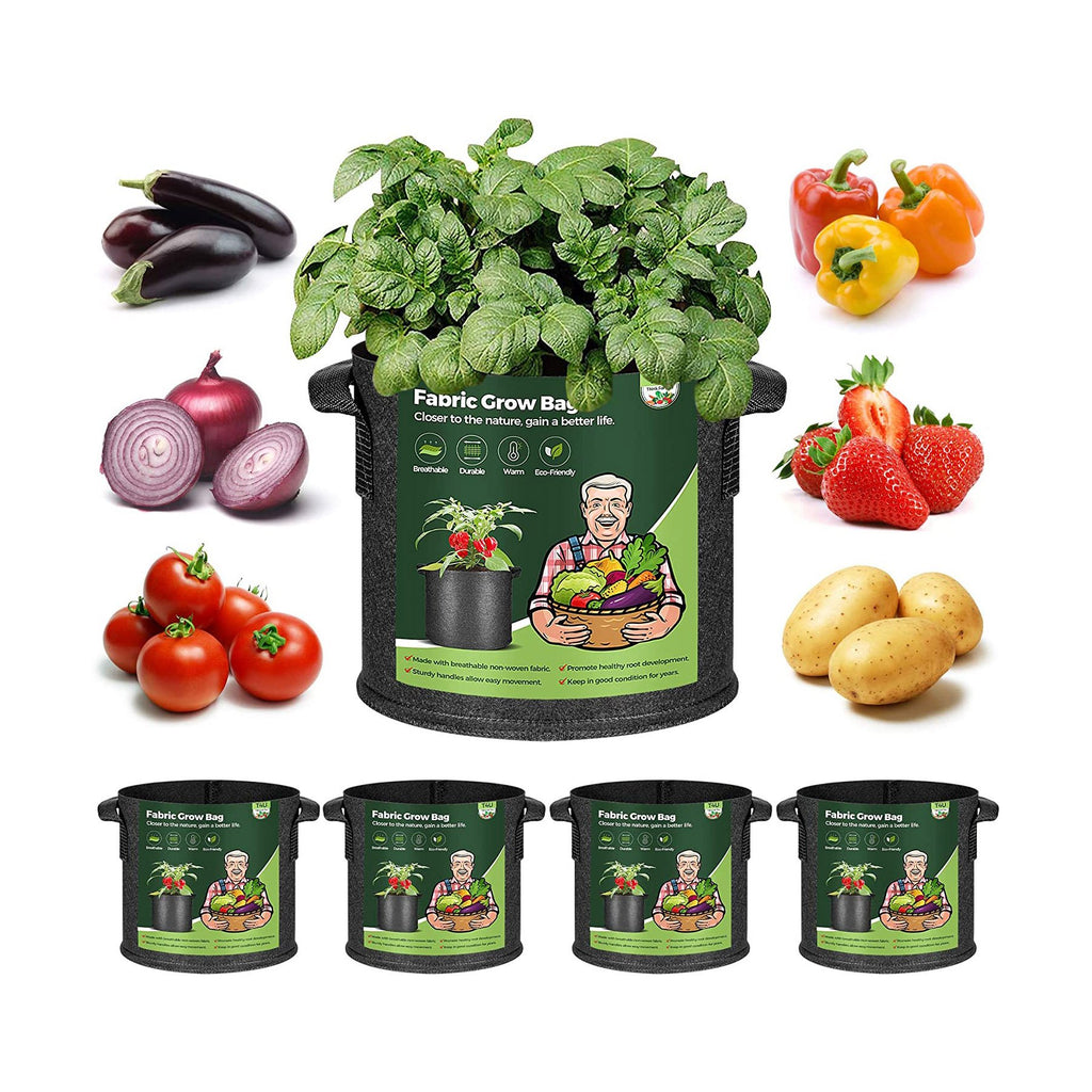 3 gallon black fabric grow bags pack T4U