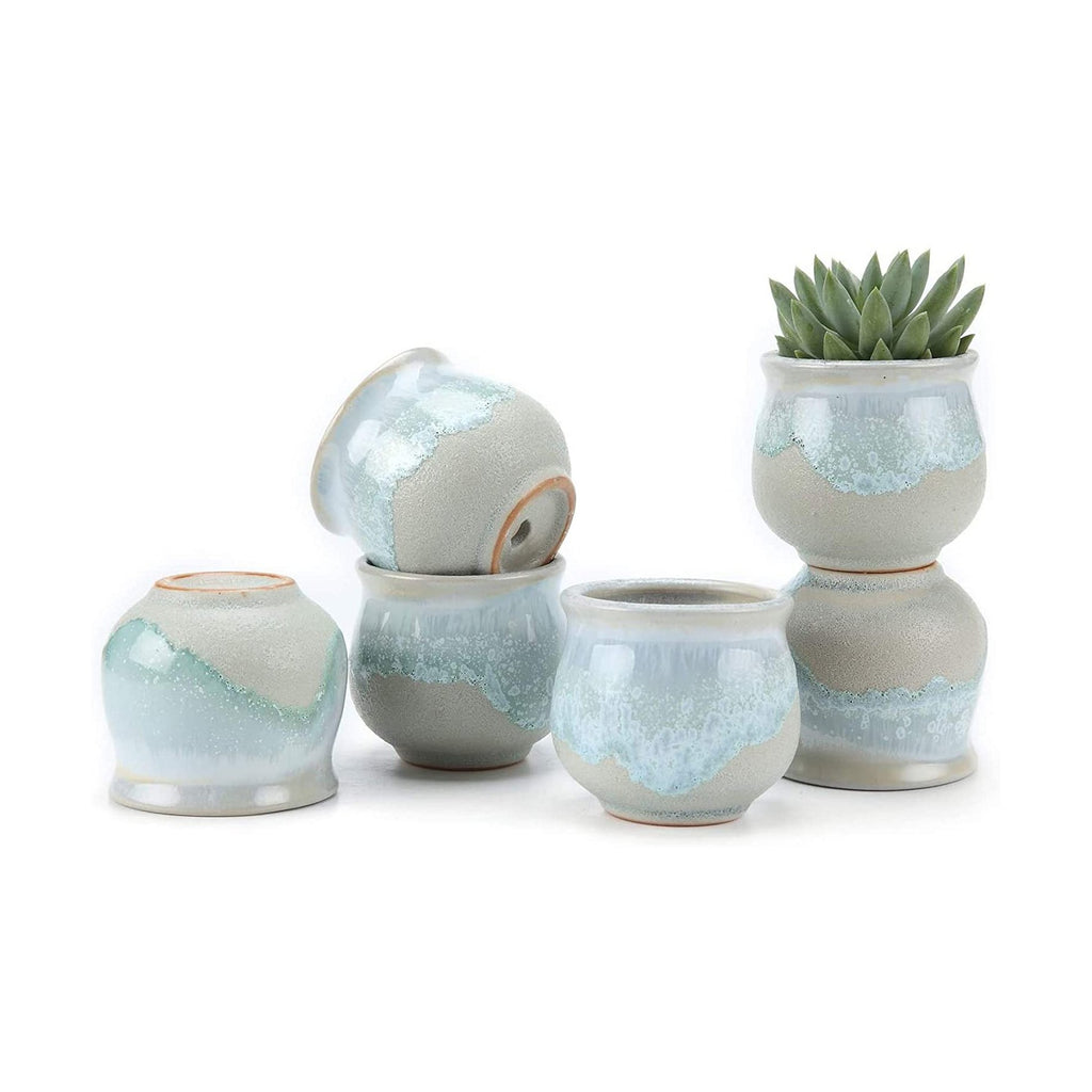 2.5 Inch Sagging Glazed ceramic succulents Pots T4U