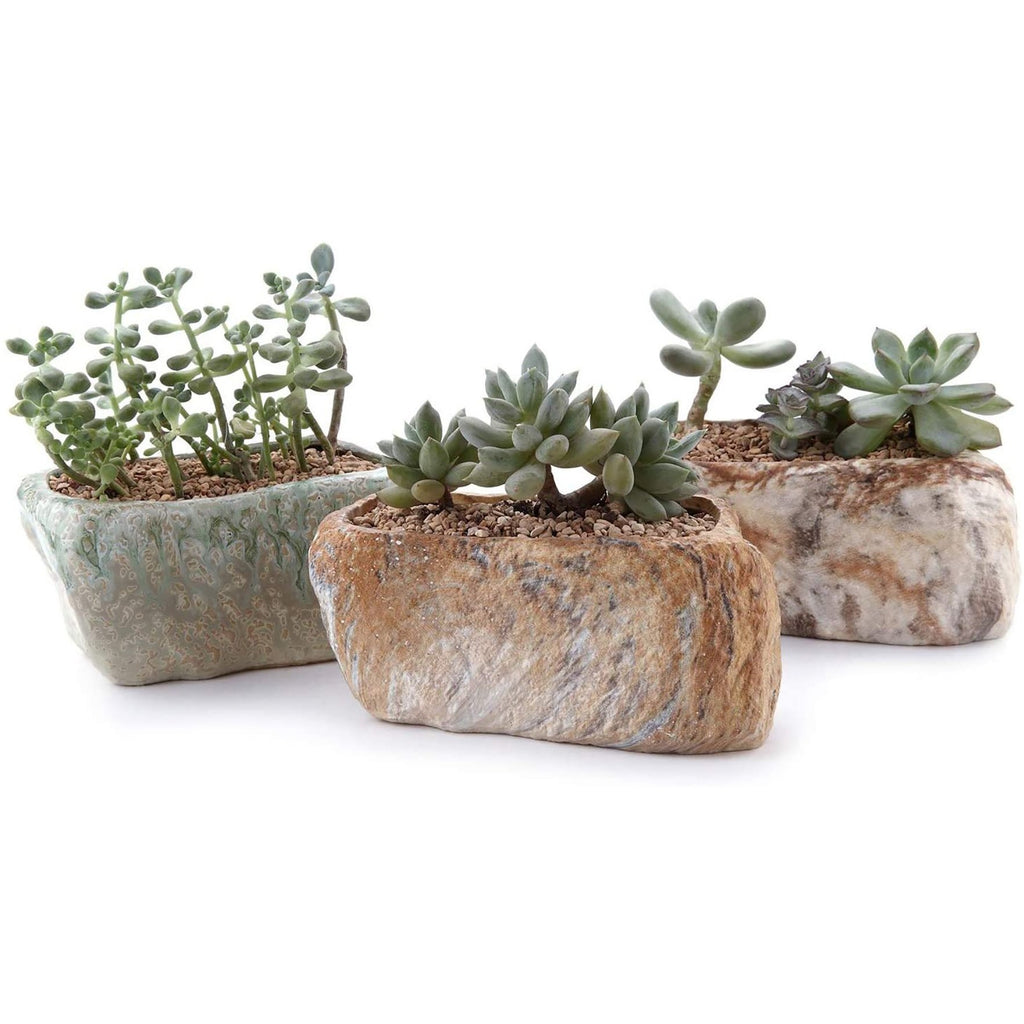 Faux Stone ceramic succulents Pots  T4U 