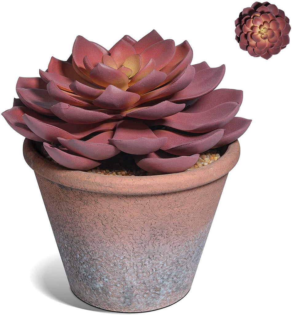 Artificial succulents plants red T4U