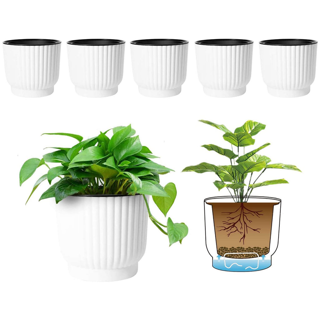 Cheap White Large Self Watering Plastic Planter Gardening Flower Pots -  China Plastic Flowerpot and Black Flowerpot price